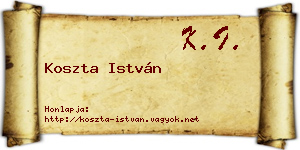 Koszta István névjegykártya